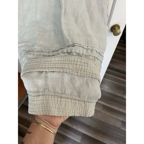 Lungo L’Arno Linen Tunic Dress Gray Relaxed Fit 1X Coastal Beach Summer Casual - Picture 3 of 12